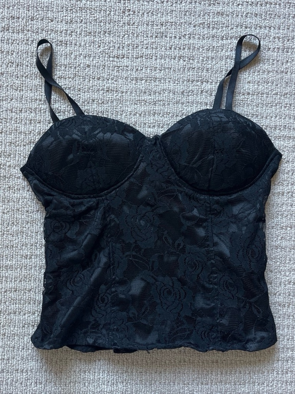 Vintage Y2K black lace bustier top